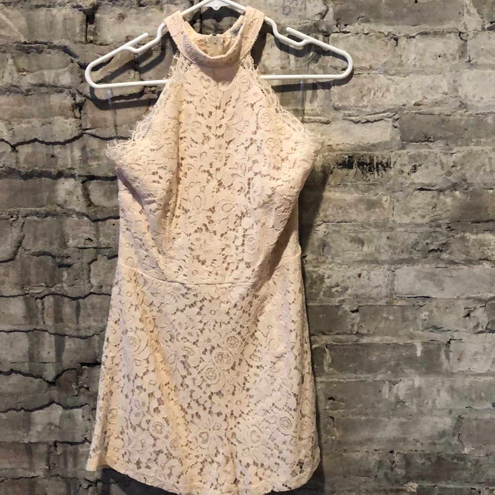 Pale pink lace romper